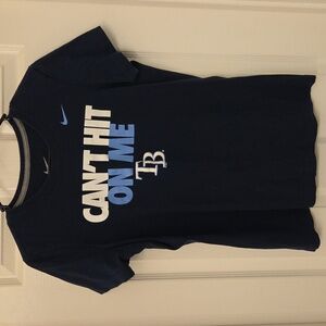 Nike Women's Dark Blue Graphic Tampa Bay Rays Tee Size L